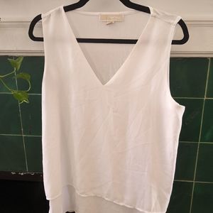 White drapey tank blouse